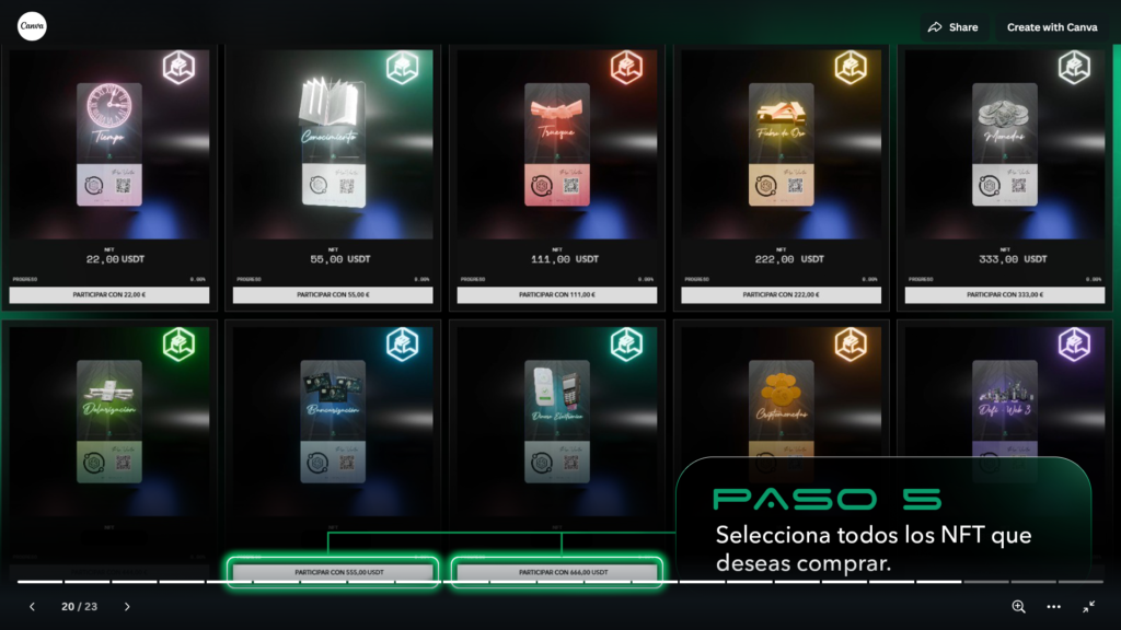 Paso 5: selecciona el NFT que deseas comprar en Uni2Matrix